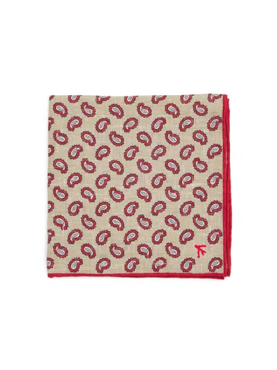 Isaia Men's Foulard Paisley Silk Pocket Sqaure In Multi