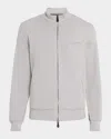 Isaia Men's Full-zip Knit Track Jacket In Light Grey