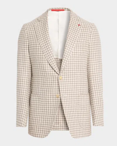 Isaia Men's Houndstooth Cashmere Sport Coat In Neutral