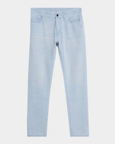 Isaia Men's Hybrid Slim 5-pocket Chino Pants In Pastel Blu