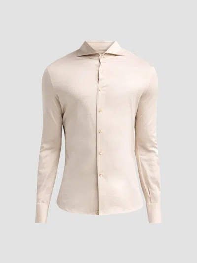Isaia Men's Jersey Long-sleeve Shirt In Neutral
