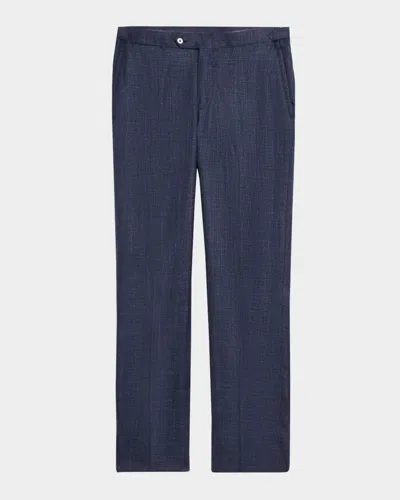 Isaia Men's Luxe Twill Pants With Side Tabs In Black