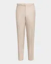 Isaia Men's Luxe Twill Pants With Side Tabs In White
