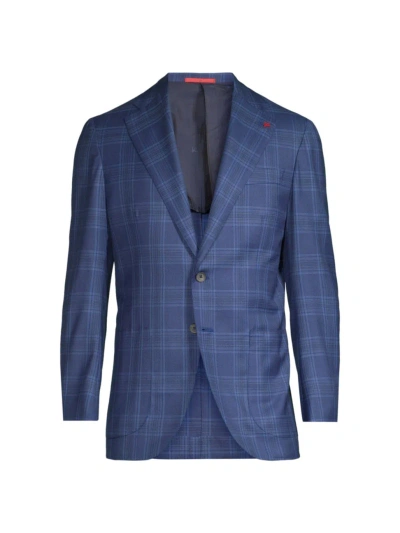 Isaia Men's Marechiaro Windowpane Wool Two-button Sport Coat In Blue