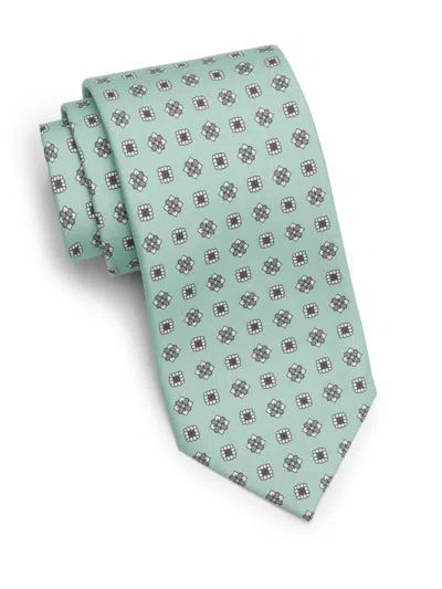 Isaia Men's Medallion Silk Tie In White