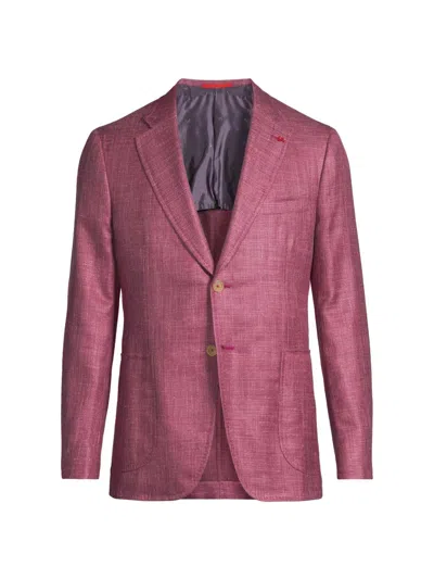 Isaia Men's Melange Wool-silk-linen Sportcoat In Pink