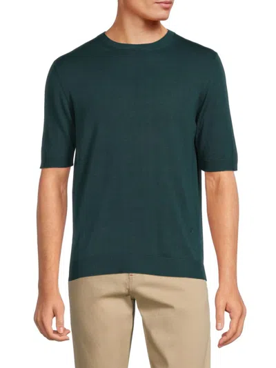Isaia Men's Opacum Short-sleeve Silk Knit T-shirt In Blue