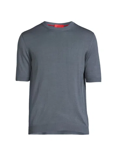 Isaia Men's Opacum Short-sleeve Silk Knit T-shirt In Blue