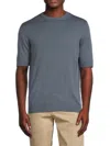 Isaia Men's Opacum Short-sleeve Silk Knit T-shirt In Gray