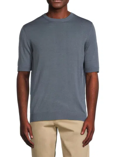 Isaia Men's Opacum Short-sleeve Silk Knit T-shirt In Gray