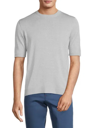 Isaia Men's Opacum Short-sleeve Silk Knit T-shirt In Gray