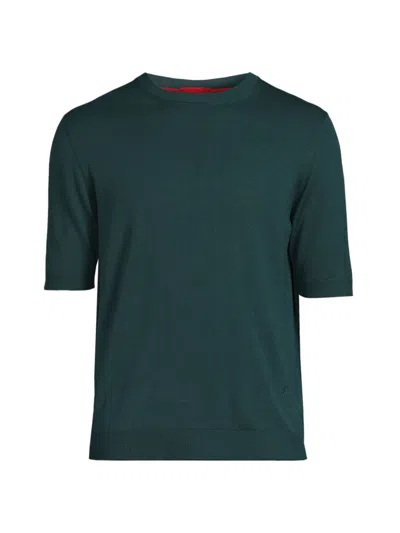 Isaia Men's Opacum Short-sleeve Silk Knit T-shirt In Green