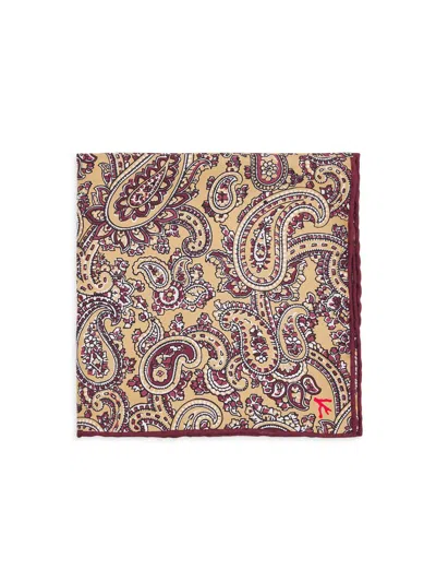 Isaia Men's Paisley Silk Pocket Square In Multi