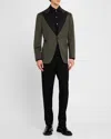 Isaia Men's Peak Wool Dinner Jacket In Open Green
