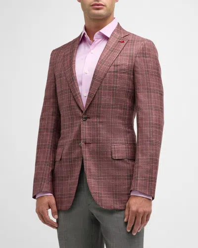 Isaia Men's Plaid Sport Coat In Purple