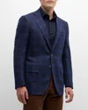 Isaia Men's Plaid Wool Sport Coat In Bright Blu