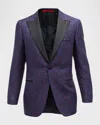 Isaia Men's Sanita Jacquard Tuxedo Jacket In Navy