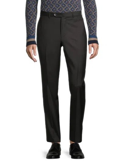 Isaia Men's Sanita Wool Dress Pants In Black