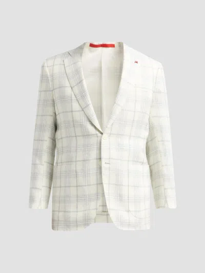 Isaia Men's Tela Grossa Plaid Sport Coat In White