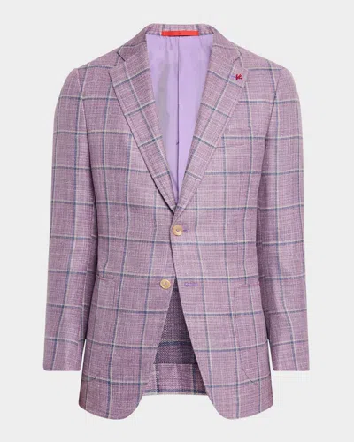 Isaia Men's Windowpane Sport Coat In Light Purp