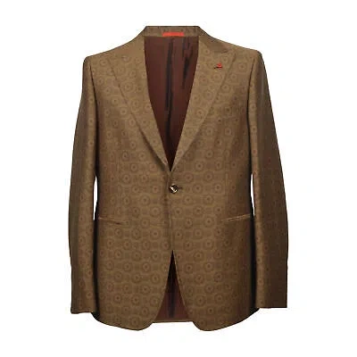 Pre-owned Isaia Men's Wool Blend Jacquard Sports Coat/blazer Drop 8 In Multi