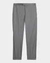Isaia Men's Wool Twill Side-tab Trousers In Gray