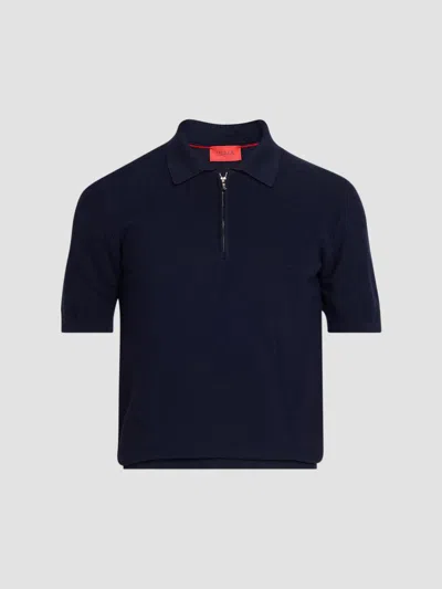 Isaia Men's Wool-silk-cashmere Polo Shirt In Black
