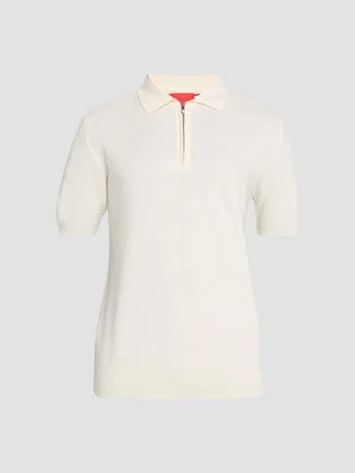 Isaia Men's Wool-silk-cashmere Polo Shirt In Neutral