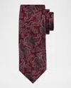 Isaia Men's Woven Paisley Silk Tie In Purple