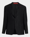 Isaia Men's Woven Textured Blazer In Black
