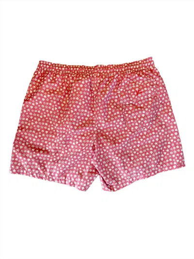 Isaia Mens Pink Shell Star Patterned Swim Trunks In Multi