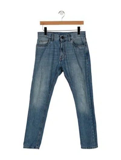 Pre-owned Isaia Mid-rise Straight Leg Jeans In Blue