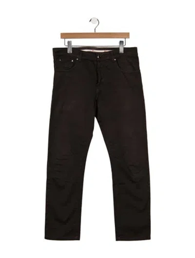 Pre-owned Isaia Mid-rise Straight Leg Jeans In Brown