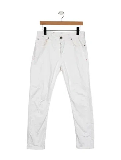 Pre-owned Isaia Mid-rise Straight Leg Jeans In White