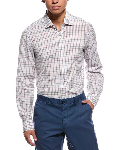Isaia Milano Mix Woven Shirt In White