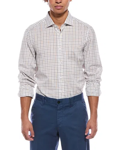 Isaia Milano Mix Woven Shirt In White