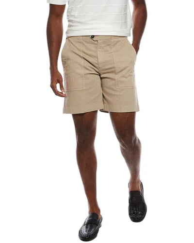 Isaia Military Short In Brown