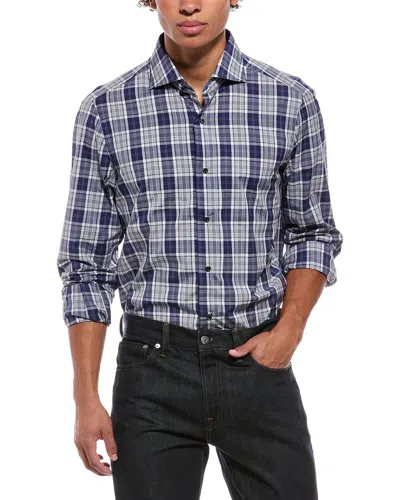 Isaia Mix Dress Shirt In Blue