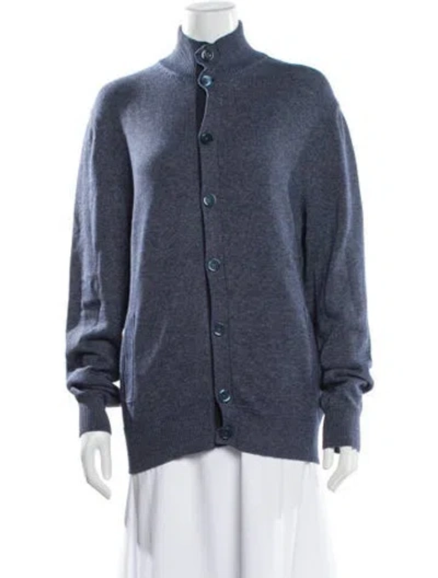 Pre-owned Isaia Mock Neck Sweater In Blue