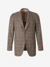 Isaia Gregory Checked Blazer In Brown
