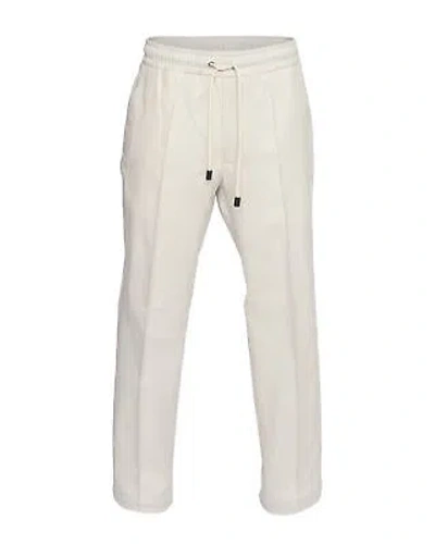 Pre-owned Isaia Napoli Drawstrings Pants Trousers Ivory Drawstrings Luxury Italy 50 In White