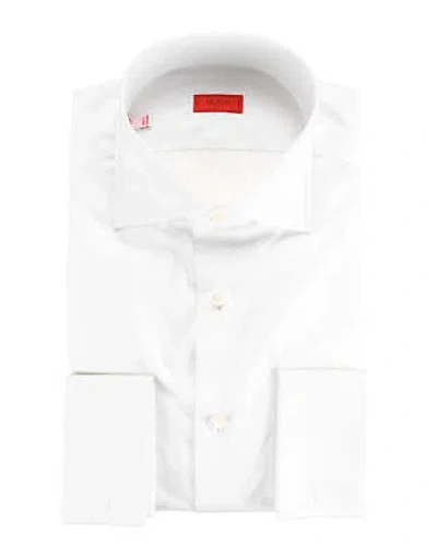 Pre-owned Isaia Napoli Dress Shirt Solid White French Luxury Handmade 38 15 Mix