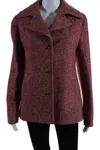 Isaia Napoli Womens Three Button Notched Lapel Blazer Jacket Red Wool In Red
