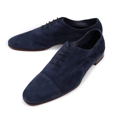 Pre-owned Isaia Navy Blue Lightweight Nappa Suede Oxford Us 9 (eu 42) Dress Shoes