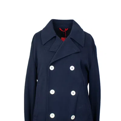 Isaia Navy Double Sided Buttoned Jacket In Blue
