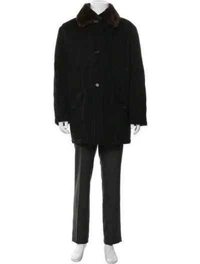 Pre-owned Isaia Overcoat In Black