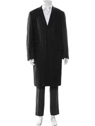 Pre-owned Isaia Overcoat In Black