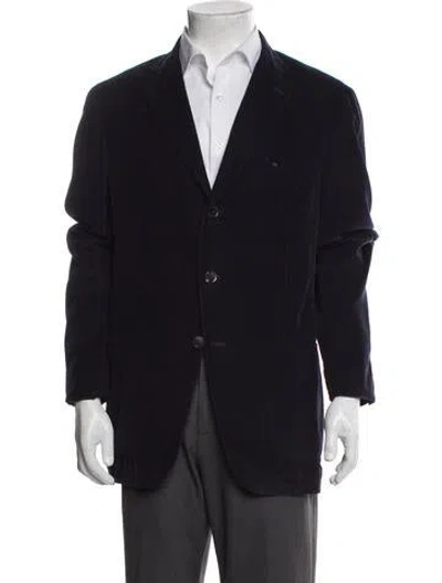 Pre-owned Isaia Overcoat In Blue