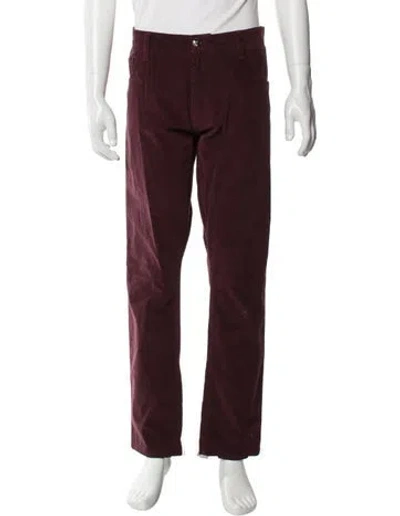Pre-owned Isaia Pants In Burgundy