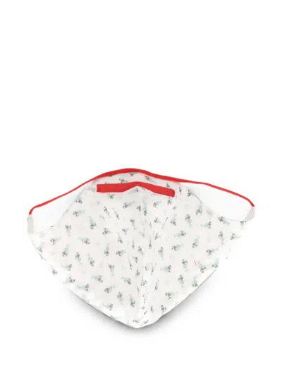 Isaia Patterned Face Mask In White